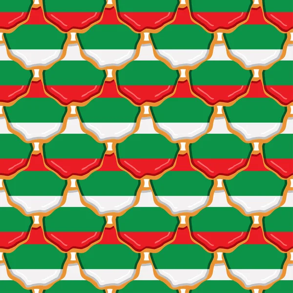 Шаблон Печенье Флагом Страны Болгария Вкусное Печенье Шаблон Печенье Состоят — стоковый вектор