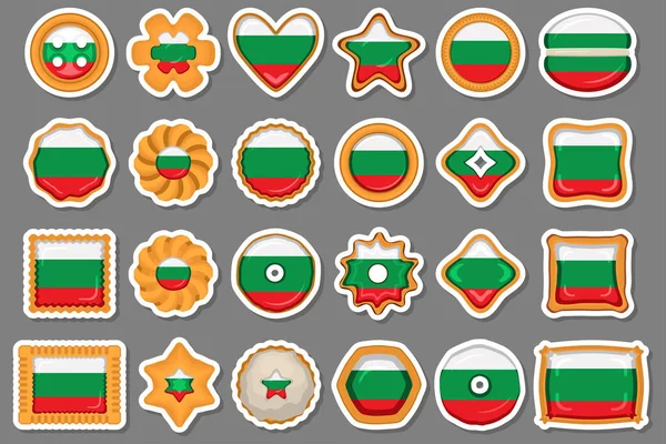 Σπιτικό Μπισκότο Σημαία Της Χώρας Βουλγαρία Νόστιμο Μπισκότο Cookie Αποτελείται — Διανυσματικό Αρχείο