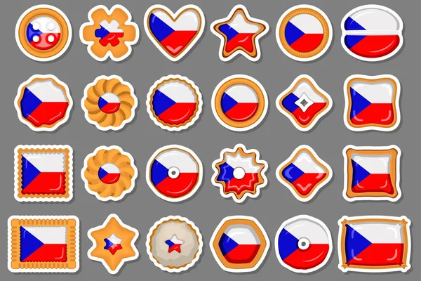 Σπιτικό Cookie Σημαία Της Χώρας Της Τσεχίας Νόστιμο Μπισκότο Cookie — Διανυσματικό Αρχείο