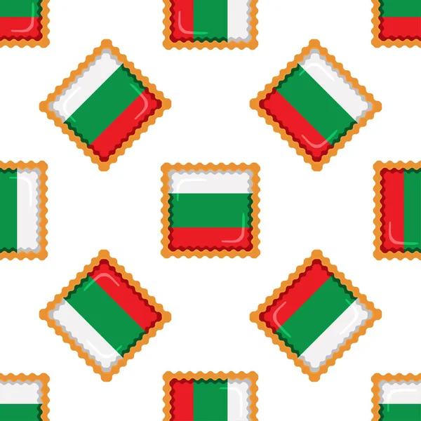 Pattern Cookie Flag Country Bulgaria Tasty Biscuit Pattern Cookie Consist — Stockový vektor