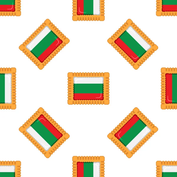 Pattern Cookie Flag Country Bulgaria Tasty Biscuit Pattern Cookie Consist — Διανυσματικό Αρχείο