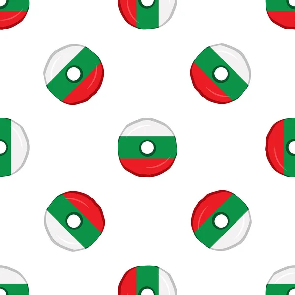Pattern Cookie Flag Country Bulgaria Tasty Biscuit Pattern Cookie Consist — Image vectorielle