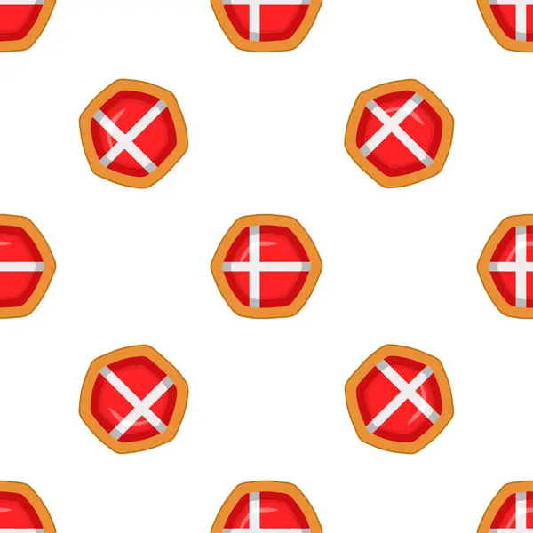 Патерн Печиво Прапором Данія Смачному Печиво Патерн Печиво Складається Країни — стоковий вектор