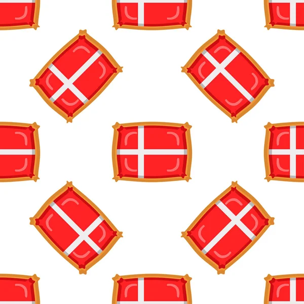 Pattern Cookie Flag Country Denmark Tasty Biscuit Pattern Cookie Consist — Vettoriale Stock