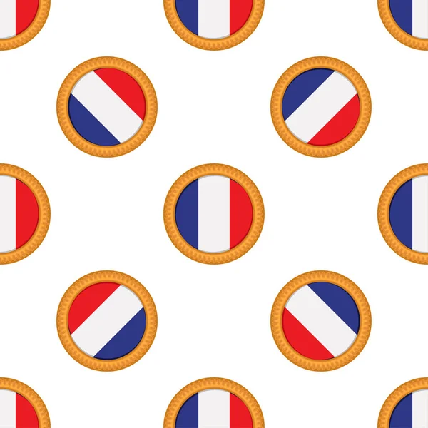 Biscoito Padrão Com País Bandeira França Biscoito Saboroso Biscoito Padrão — Vetor de Stock