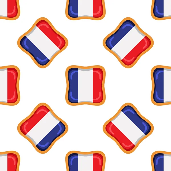 맛있는 비스킷에 플래그 컨트리 프랑스를 비스킷 프랑스 나라를 구성하는 프랑스 — 스톡 벡터