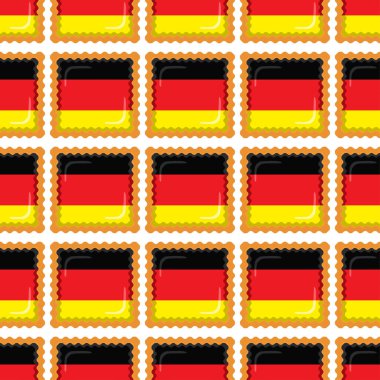 Lezzetli bisküviler içinde bayrak ülkesi Almanya ile desenli kurabiye, doğal bisküviler üzerinde bayrak ülkesi Almanya 'dan alınan taze bisküvi, bayrak ülkesinden alınan yaratıcı tatlı yiyecekler.