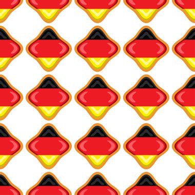 Lezzetli bisküviler içinde bayrak ülkesi Almanya ile desenli kurabiye, doğal bisküviler üzerinde bayrak ülkesi Almanya 'dan alınan taze bisküvi, bayrak ülkesinden alınan yaratıcı tatlı yiyecekler.