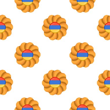 Lezzetli bisküviyle Ermenistan bayrağı desenli kurabiye, doğal bisküviyle Ermenistan bayrağı desenli kurabiye, bayraklı taze bisküvi Ermenistan yaratıcı tatlı yemek desenli Ermenistan