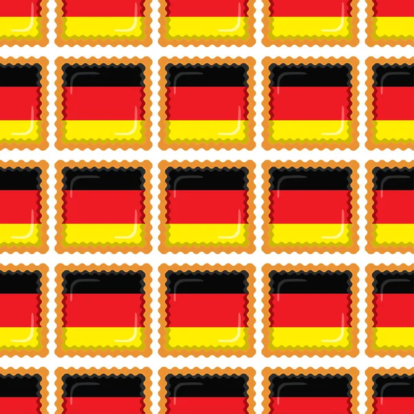 Lezzetli Bisküviler Içinde Bayrak Ülkesi Almanya Ile Desenli Kurabiye Doğal — Stok Vektör