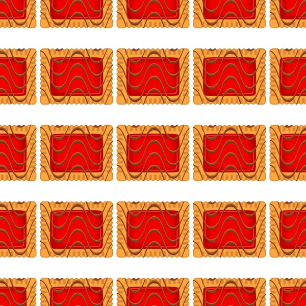 Шаблон Домашнее Печенье Разные Вкусы Кондитерских Печенье Шаблон Печенье Состоят — стоковый вектор