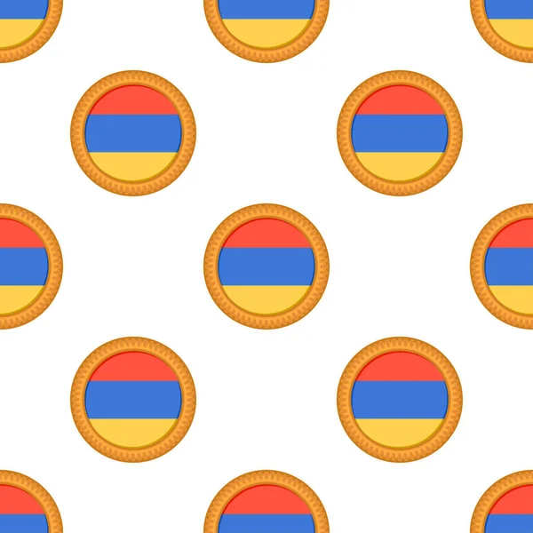 Vzor Cookie Vlajkou Země Arménie Chutné Sušenky Vzor Cookie Skládá — Stockový vektor