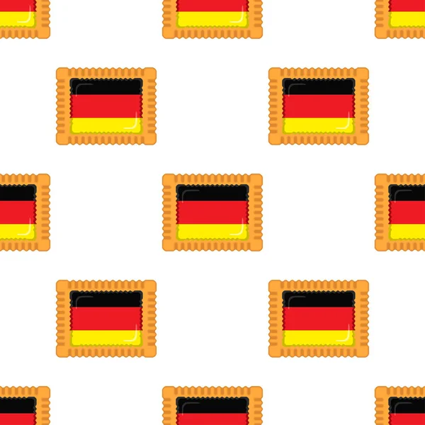 Lezzetli Bisküviler Içinde Bayrak Ülkesi Almanya Ile Desenli Kurabiye Doğal — Stok Vektör