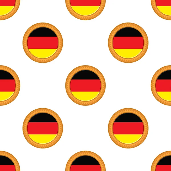 Mönsterkaka Med Flaggland Tyskland Välsmakande Kex Mönster Kaka Består Flaggland — Stock vektor
