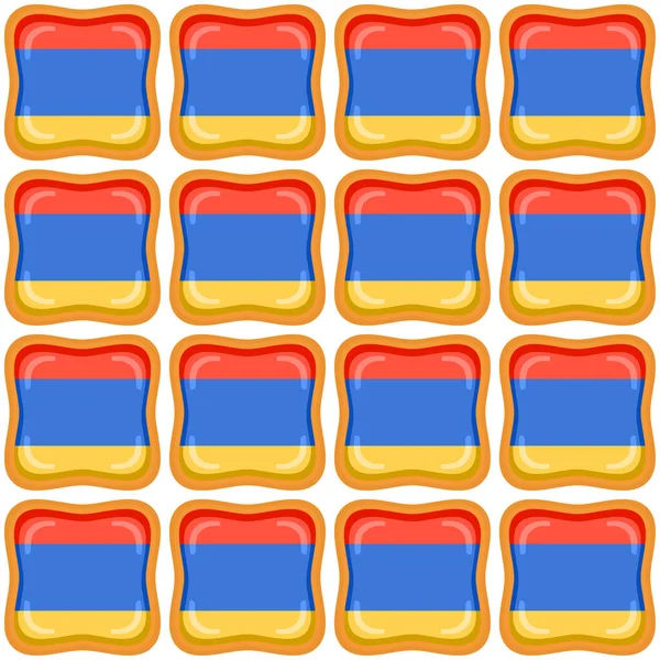Pattern Cookie Flag Country Armenia Tasty Biscuit Pattern Cookie Consist — Stock Vector