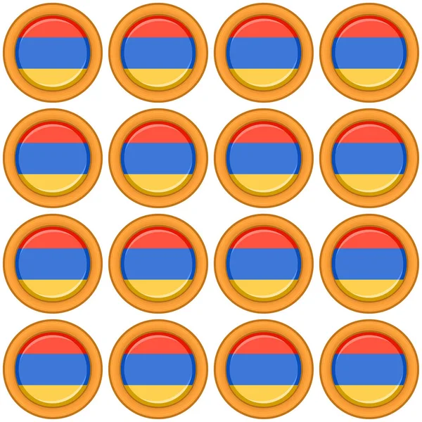 Galleta Patrón Con País Bandera Armenia Sabrosa Galleta Patrón Galleta — Vector de stock