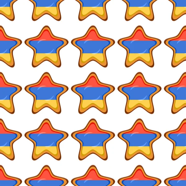 Biscoito Padrão Com País Bandeira Armênia Biscoito Saboroso Biscoito Padrão —  Vetores de Stock