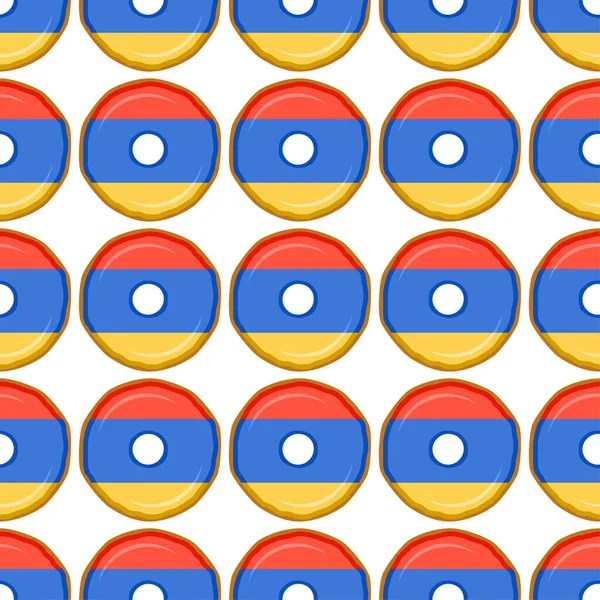 Патерн Печиво Прапором Вірменія Смачному Печиво Патерн Печиво Складається Країни — стоковий вектор