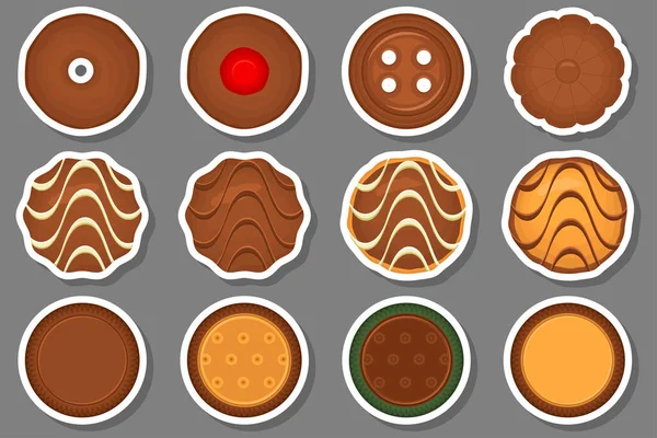 Grand Ensemble Biscuit Maison Goût Différent Biscuit Pâtissier Biscuit Kit — Image vectorielle