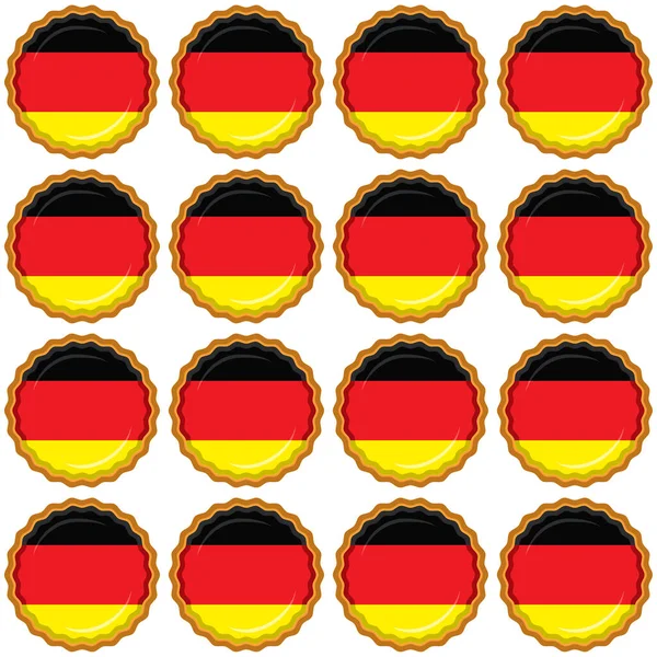 德国国旗饼干在美味饼干中的图案饼干 德国国旗饼干在天然饼干上的图案饼干 德国国旗饼干在新鲜饼干饼干上的图案甜食 — 图库矢量图片