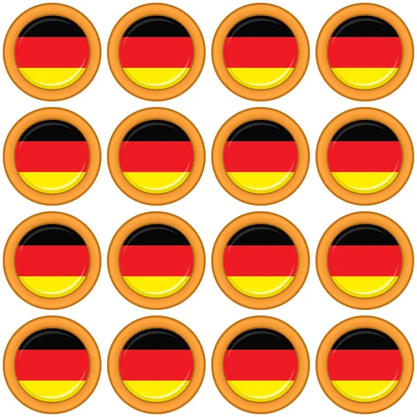 Pattern Cookie Flag Country Germany Tasty Biscuit Pattern Cookie Consist — Stock Vector