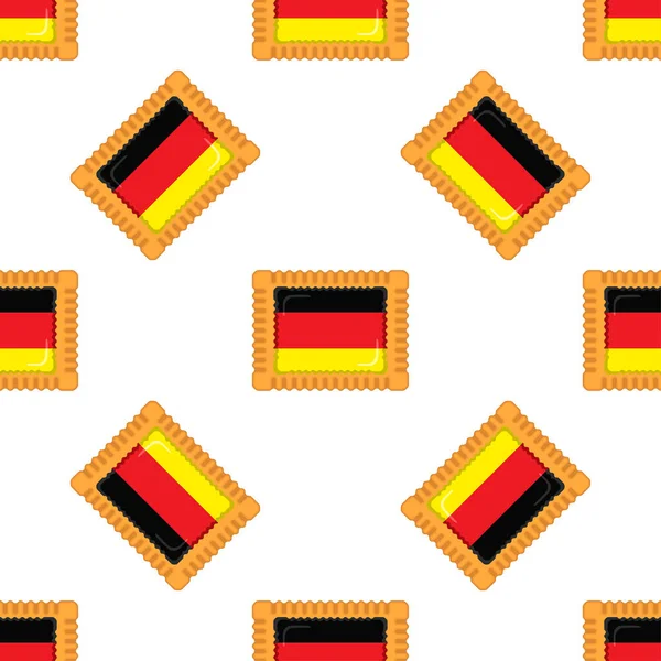 Biscoito Padrão Com País Bandeira Alemanha Biscoito Saboroso Biscoito Padrão — Vetor de Stock