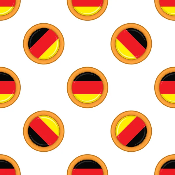 Pattern Cookie Flag Country Germany Tasty Biscuit Pattern Cookie Consist — Stock Vector