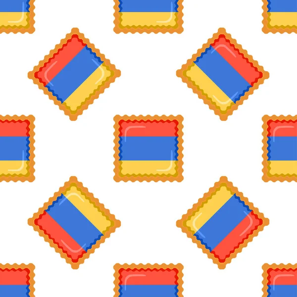 Mönsterkaka Med Flaggland Armenien Välsmakande Kex Mönster Kaka Består Flaggland — Stock vektor