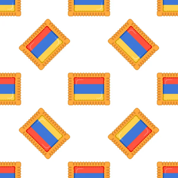 Mönsterkaka Med Flaggland Armenien Välsmakande Kex Mönster Kaka Består Flaggland — Stock vektor