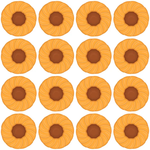 Pattern Homemade Cookie Different Taste Pastry Biscuit Pattern Cookie Consist — Stok Vektör