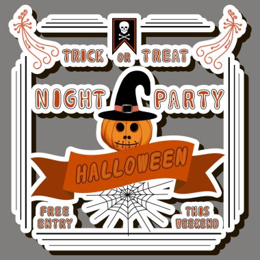 Turuncu balkabaklarıyla Cadılar Bayramı 'nı kutlamak için tema etiketi.