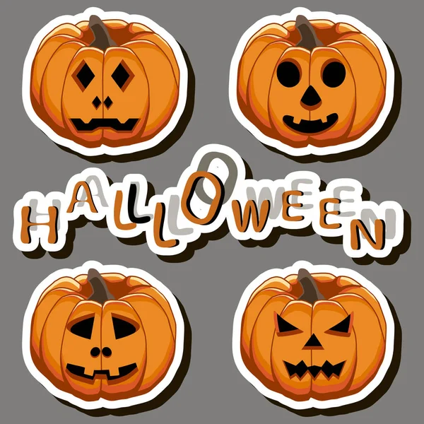 Ilustración Etiqueta Engomada Del Tema Para Fiesta Divertida Celebración Halloween — Vector de stock