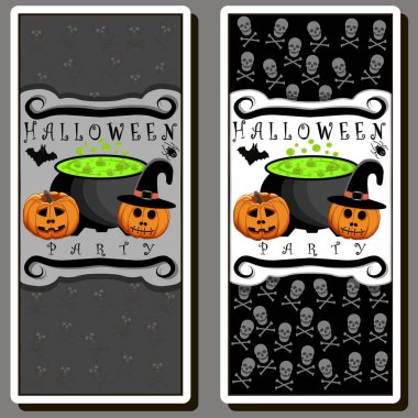 Turuncu balkabaklarıyla Cadılar Bayramı 'nı kutlamak için tema etiketi.