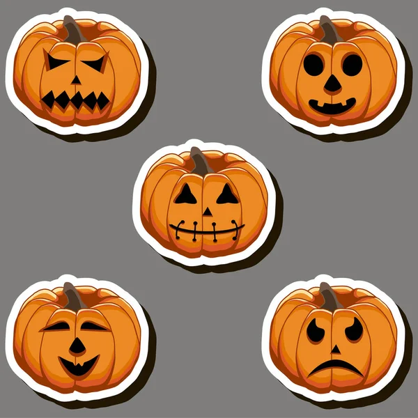 Ilustración Etiqueta Engomada Del Tema Para Fiesta Divertida Celebración Halloween — Vector de stock