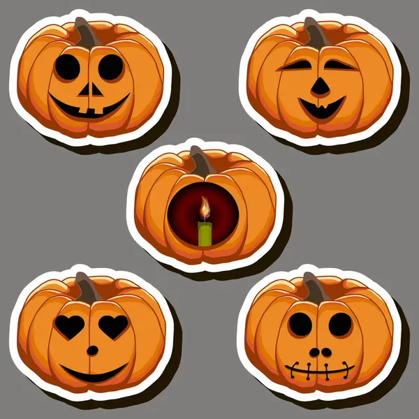 Illustration Sur Autocollant Thème Pour Fête Fun Vacances Halloween Avec — Image vectorielle