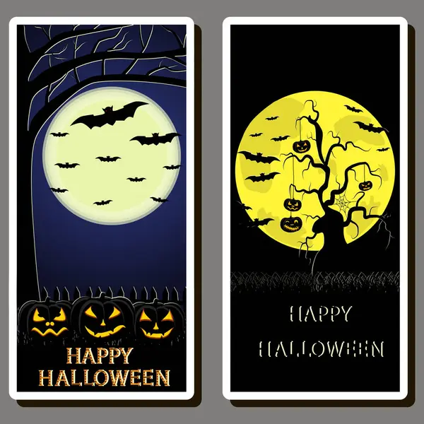 Illustratie Thema Sticker Voor Viering Leuke Vakantie Halloween Met Oranje — Stockvector