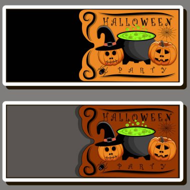 Turuncu balkabaklarıyla Cadılar Bayramı 'nı kutlamak için tema etiketi.