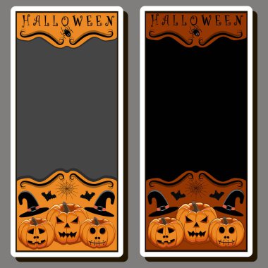 Turuncu balkabaklarıyla Cadılar Bayramı 'nı kutlamak için tema etiketi.