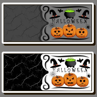 Turuncu balkabaklarıyla Cadılar Bayramı 'nı kutlamak için tema etiketi.