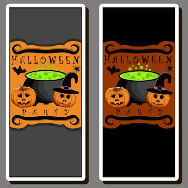 Turuncu balkabaklarıyla Cadılar Bayramı 'nı kutlamak için tema etiketi.