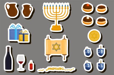 Beautiful color illustration on theme of celebrating annual Hanukkah holiday clipart