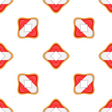 Lezzetli bisküvi içinde Letonya bayrağı olan desenli kurabiye, doğal bisküvi üzerine Letonya bayrağı olan desenli kurabiye, bayrak ülkesi Letonya yaratıcı tatlı yemek desenli taze bisküvi