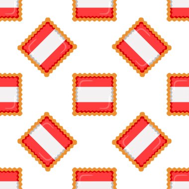 Lezzetli bisküvi içinde Letonya bayrağı olan desenli kurabiye, doğal bisküvi üzerine Letonya bayrağı olan desenli kurabiye, bayrak ülkesi Letonya yaratıcı tatlı yemek desenli taze bisküvi