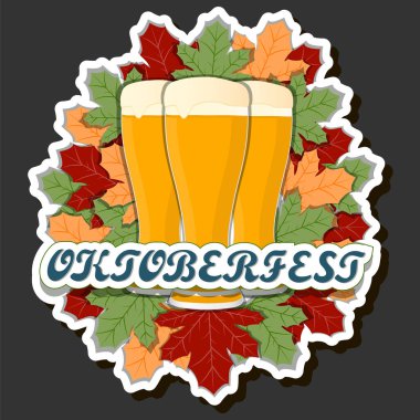 Geleneksel Oktoberfest bayramını kutlamak için güzel bir renk çizimi