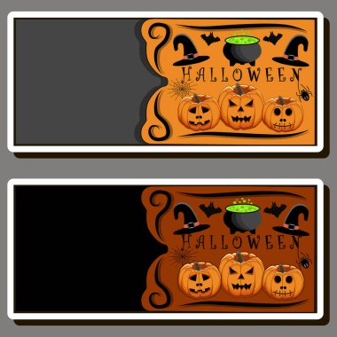 Turuncu balkabaklarıyla Cadılar Bayramı 'nı kutlamak için tema etiketi.