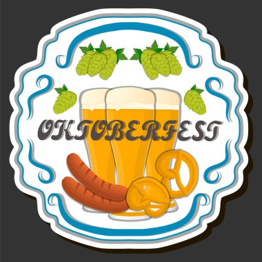 Geleneksel Oktoberfest bayramını kutlamak için güzel bir renk çizimi