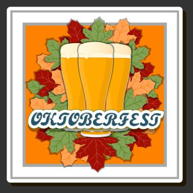 Geleneksel Oktoberfest bayramını kutlamak için güzel bir renk çizimi