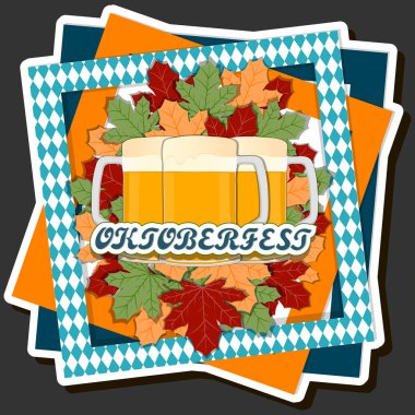Geleneksel Oktoberfest bayramını kutlamak için güzel bir renk çizimi