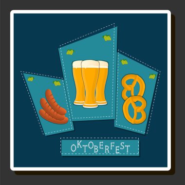 Geleneksel Oktoberfest bayramını kutlamak için güzel bir renk çizimi