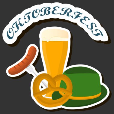 Geleneksel Oktoberfest bayramını kutlamak için güzel bir renk çizimi